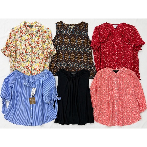 Haute Project Los Angeles Tops - Women's Tops Bundle Size L Mixed Brands Talbots Liz Claiborne Casual Boho Lot